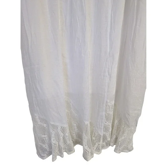 Apt. 9 Lace Trim Midi‎ Skirt Flowy Fairy Ethereal Boho Rayon Blend White XXL NWT - Picture 7 of 8
